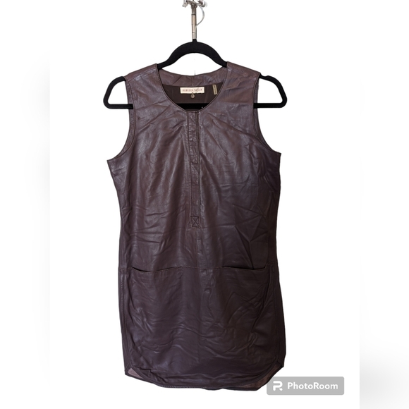 Rebecca Taylor Runway leather mini dress purple sz 4 - Picture 2 of 10